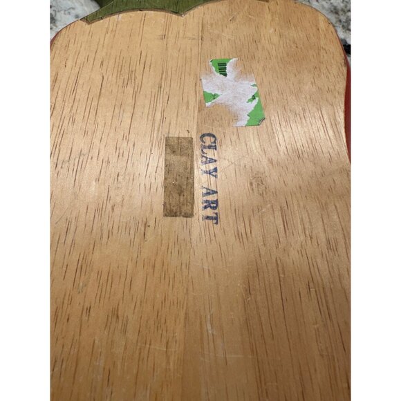 3 VTG Clay Art Handcrafted Wooden Chili Pepper Shaped stackable Serving Trays - Picture 11 of 16